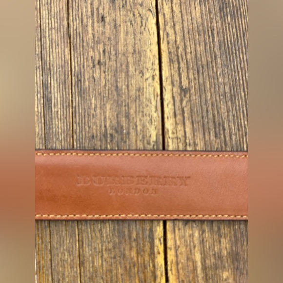 Mens Burberry Croco Embossed NEW Leather Belt🔥Vintage Brass Buckle🔥 - Picture 9 of 16